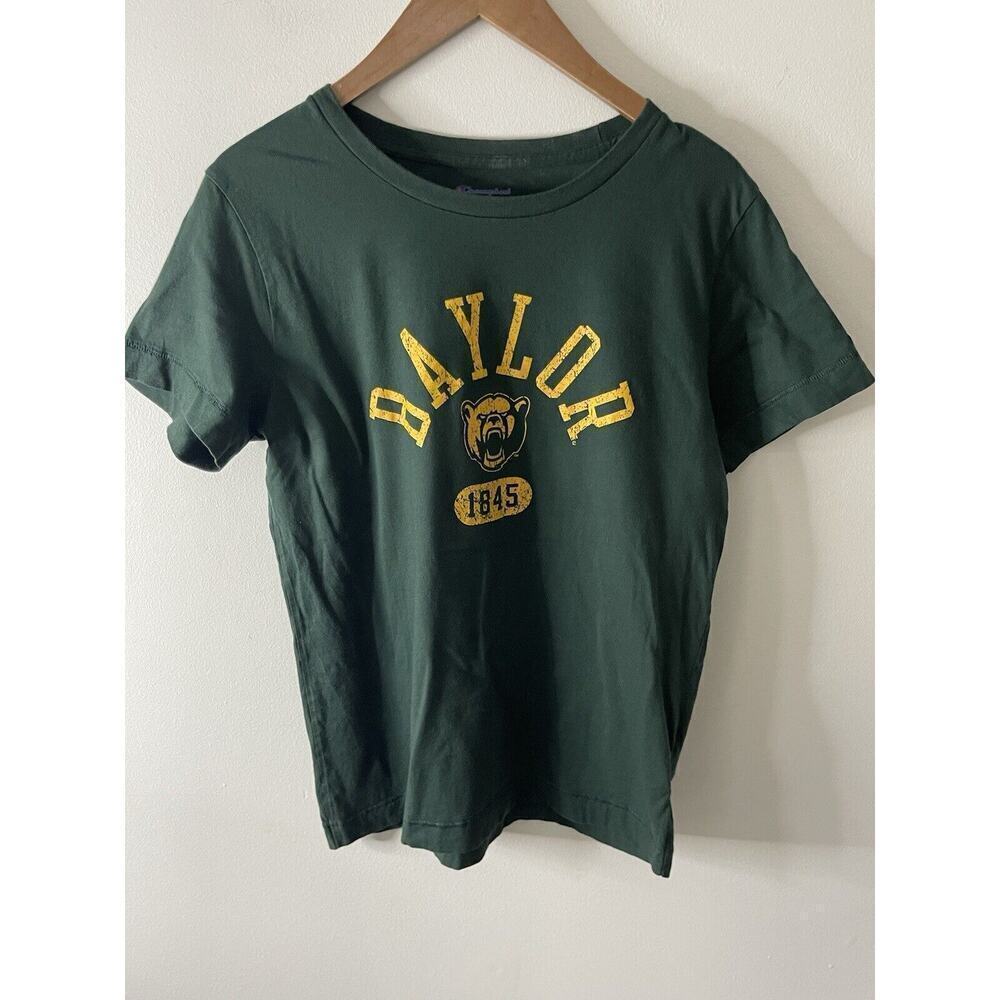 Baylor University BU Bears T Shirt Adult L Unisex Champion Green Short Sleeve